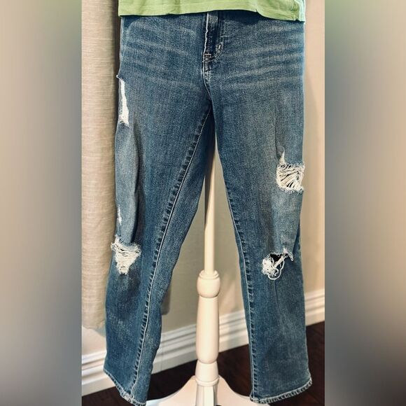 GAP Blue Boyfriend Jeans with Distressed Details - Picture 1 of 5
